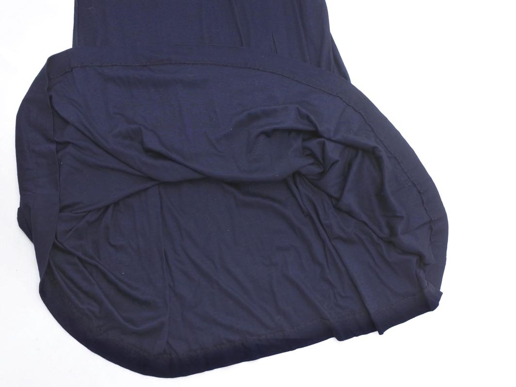 23區(qū) Vネック カット Aライン ワンピース size40/紺 ■◆ ☆ ffb7 レディース