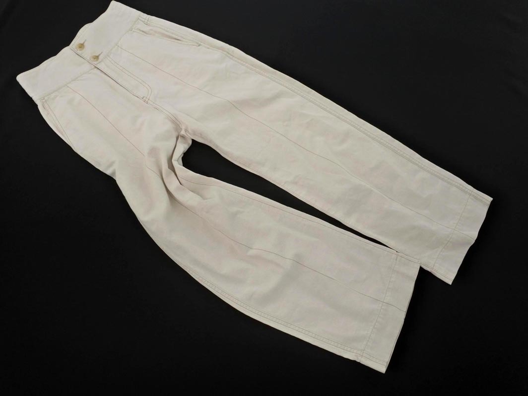 MACPHEE マカフィー トゥモローランド 綿麻 ハイウエスト パンツ size34/ライトベージュ ■◆ ☆ ffb8 レディース