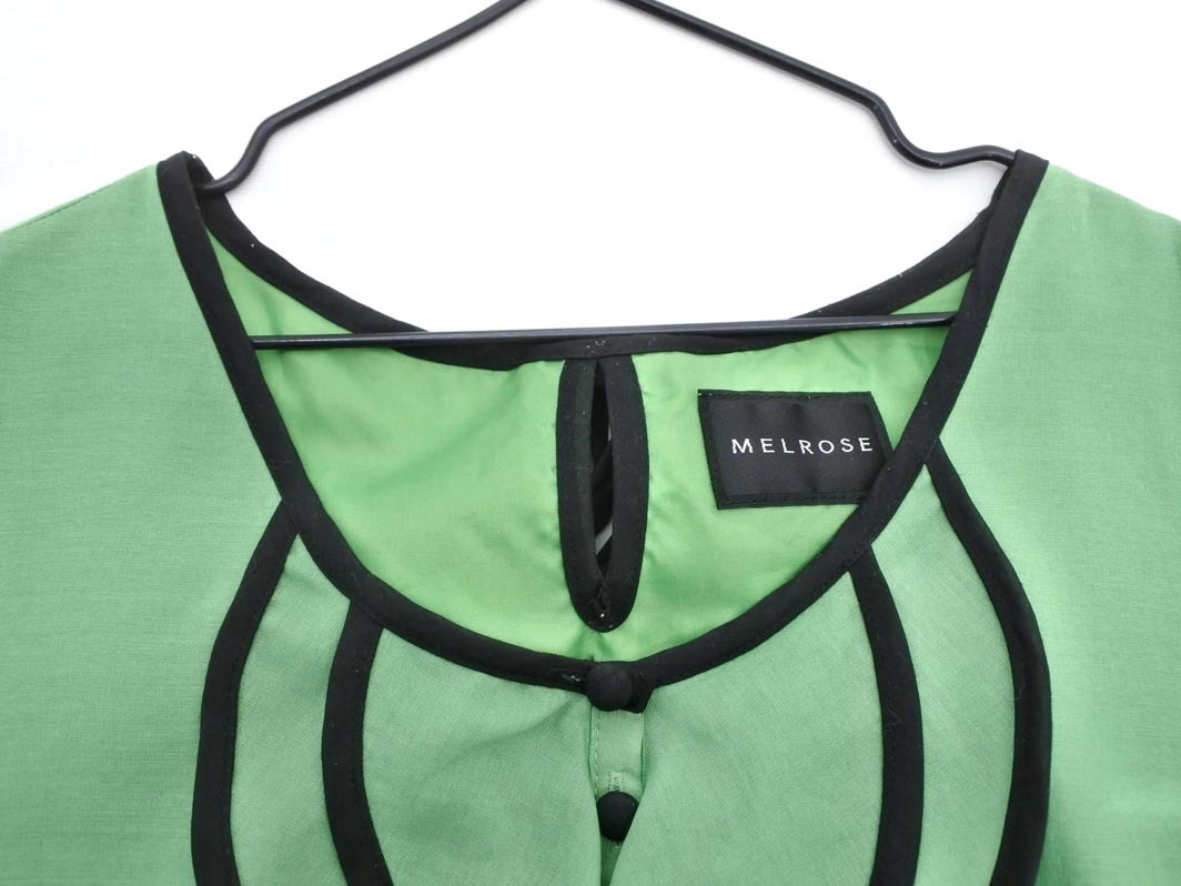 MELROSE メルローズ フリル ノースリーブ ワンピース size3/緑 ■◆ ☆ ffb8 レディース_画像4