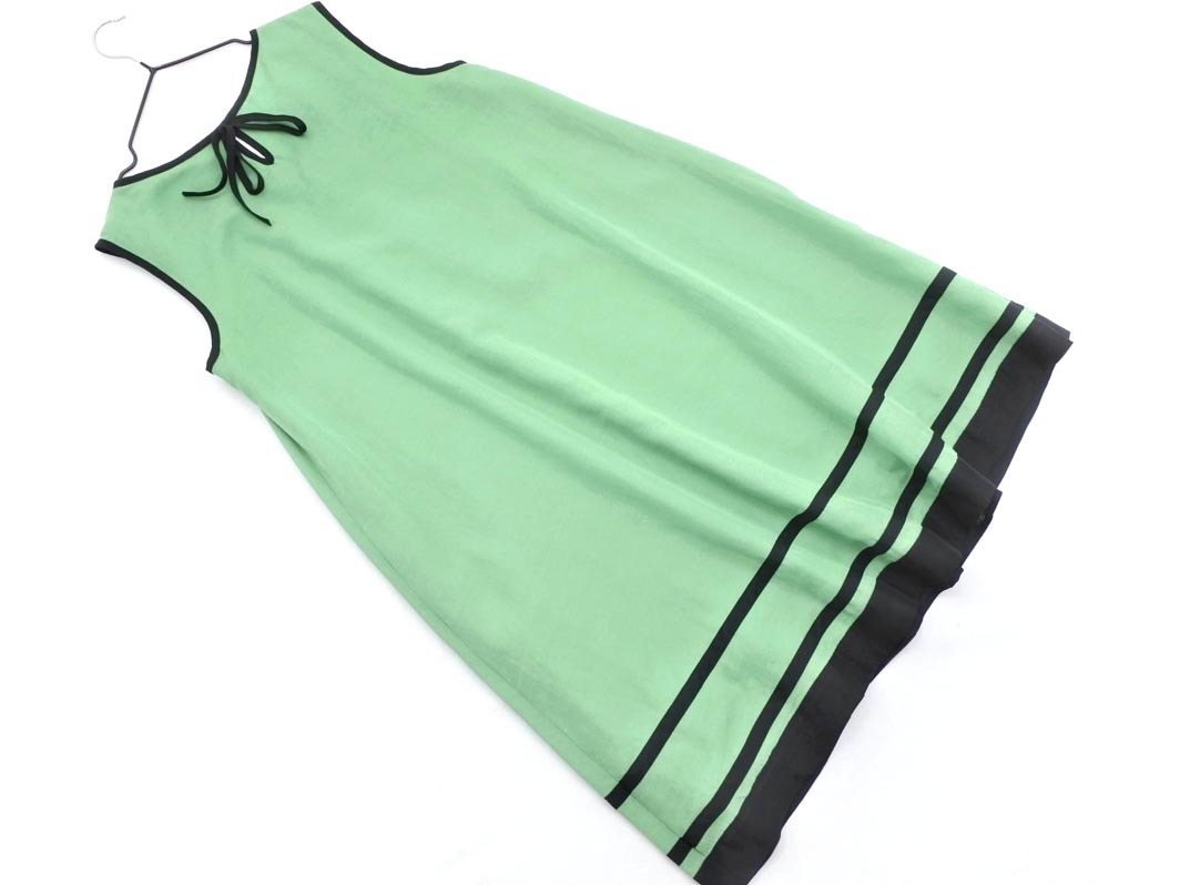 MELROSE メルローズ フリル ノースリーブ ワンピース size3/緑 ■◆ ☆ ffb8 レディース_画像5