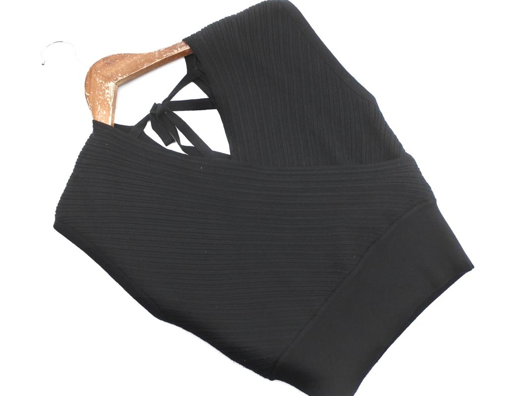 MURUA ムルーア カシュクール ノースリーブ ニット セーター sizeF/黒 ■◆ ☆ ffb1 レディース