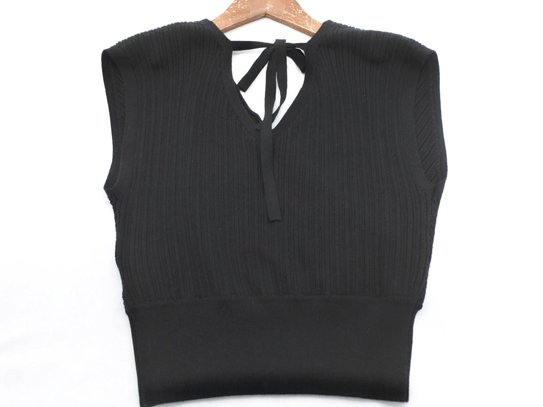 MURUA ムルーア カシュクール ノースリーブ ニット セーター sizeF/黒 ■◆ ☆ ffb1 レディース