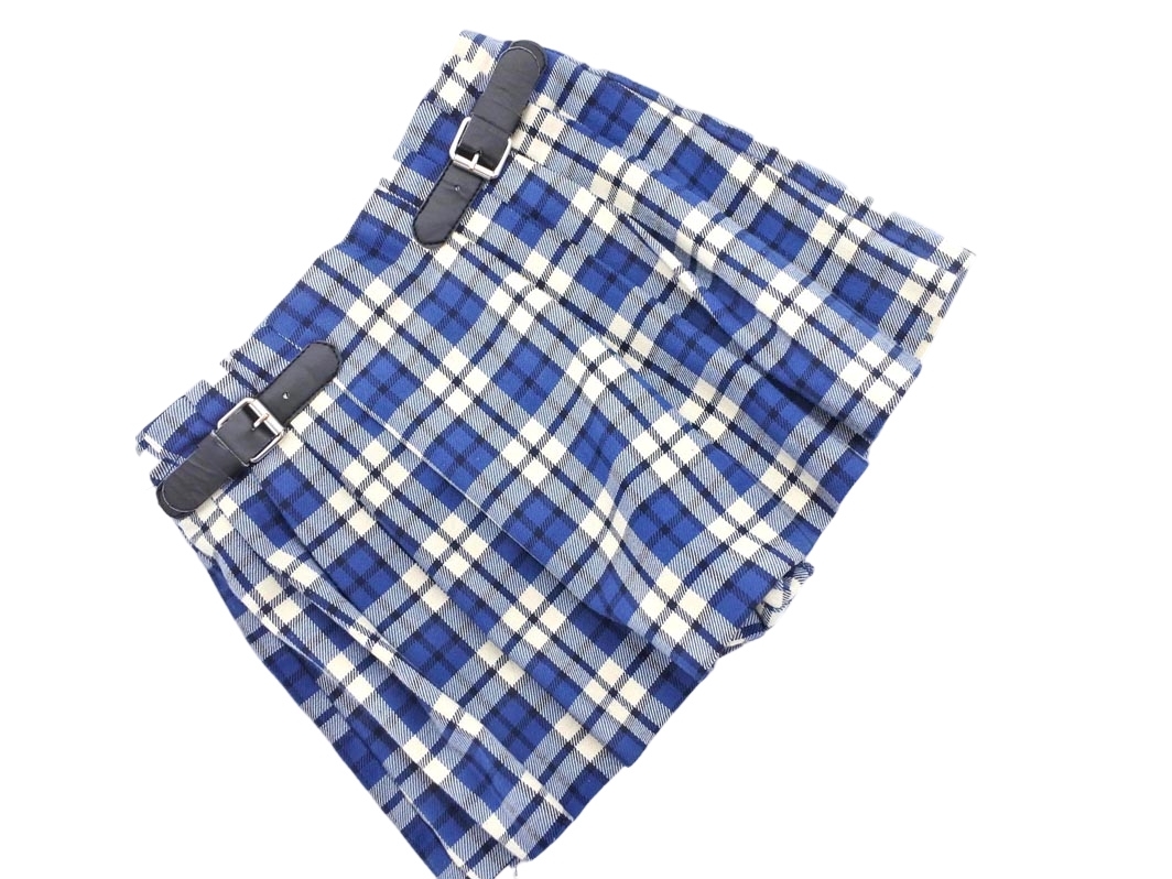 ネコポスOK ZARA ザラ チェック スカート パンツ size104cm/紺 ■■ ☆ ffc0