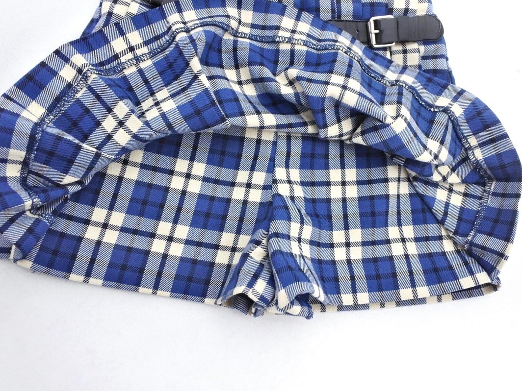 ネコポスOK ZARA ザラ チェック スカート パンツ size104cm/紺 ■■ ☆ ffc0