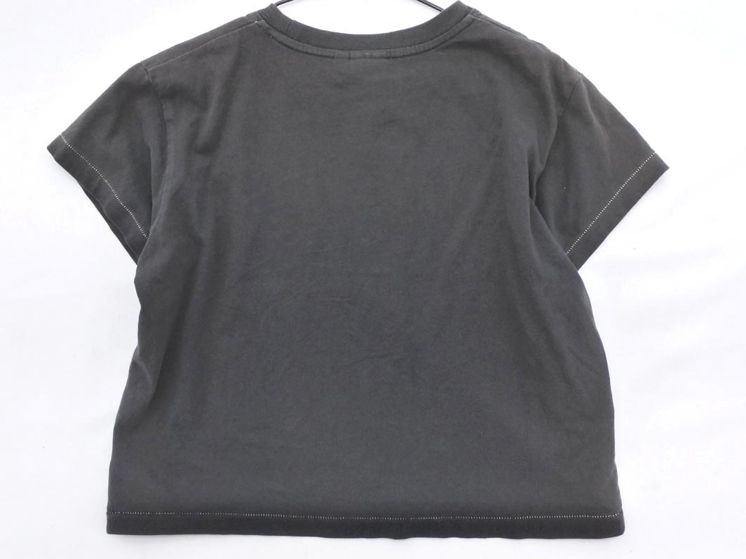ネコポスOK MOUSSY マウジー プリント Tシャツ sizeF/チャコール ■◆ ☆ ffc0 レディース