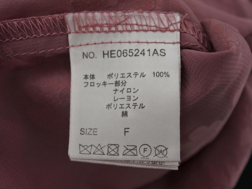 ネコポスOK Heather ヘザー 総レース シアー ブラウス シャツ sizeF/ピンク ■◆ ☆ ffc0 レディース