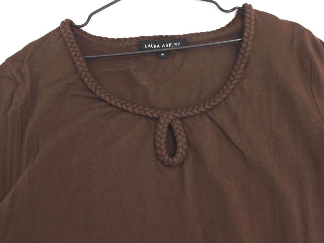  кошка pohs OK LAURA ASHLEY Laura Ashley cut and sewn sizeM/ чай #* * ffb9 женский 