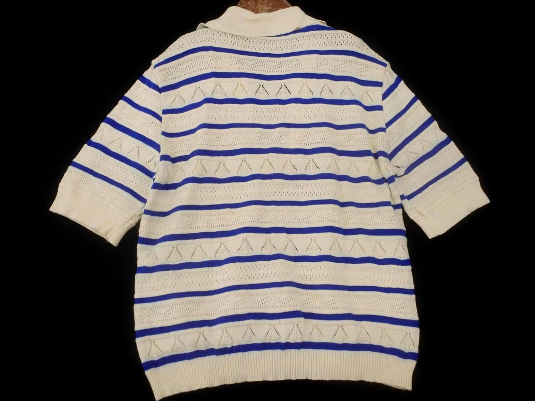ZARA ザラ ボーダー サマー ニット セーター sizeL/白ｘ青 ■◆ ☆ ffb9 レディース