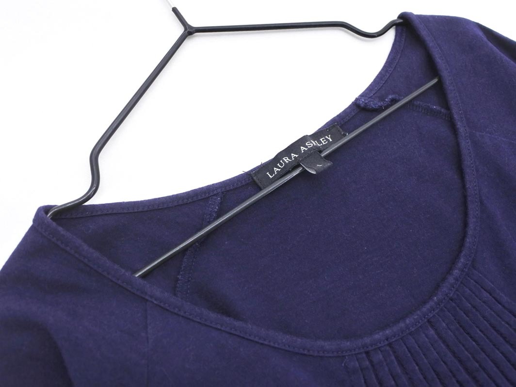 кошка pohs OK LAURA ASHLEY Laura Ashley булавка tuck cut and sewn sizeL/ темно-синий #* * ffb9 женский 