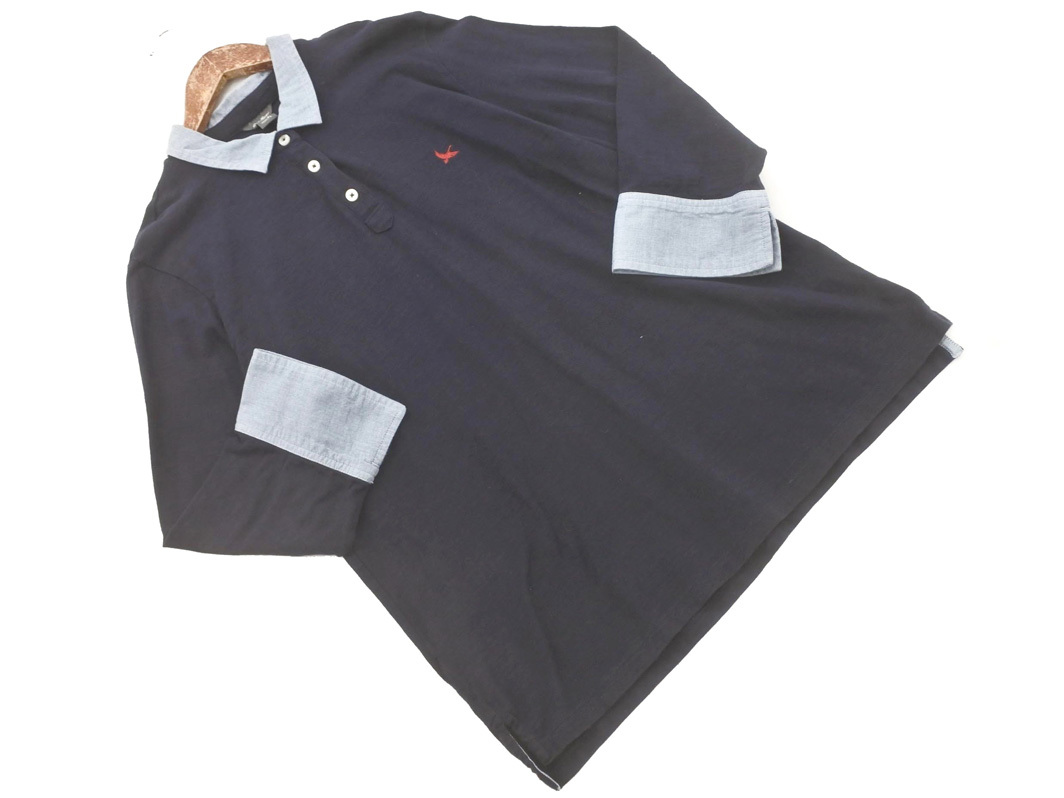 Eddie Bauer エディーバウアー 7分袖 ポロシャツ sizePL/紺 ■◇ ☆ ffb9 レディース