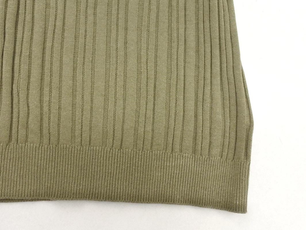 ネコポスOK MISCH MASCH ミッシュマッシュ フリル ノースリーブ ニット セーター sizeM/カーキ ■◆ ☆ ffc3 レディース_画像4