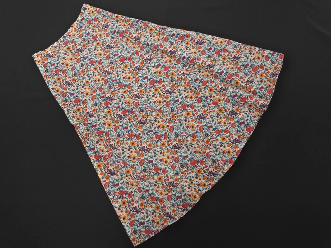 ネコポスOK SHIPS シップス 花柄 ロング スカート size36/白 ■◇ ☆ ffc3 レディース