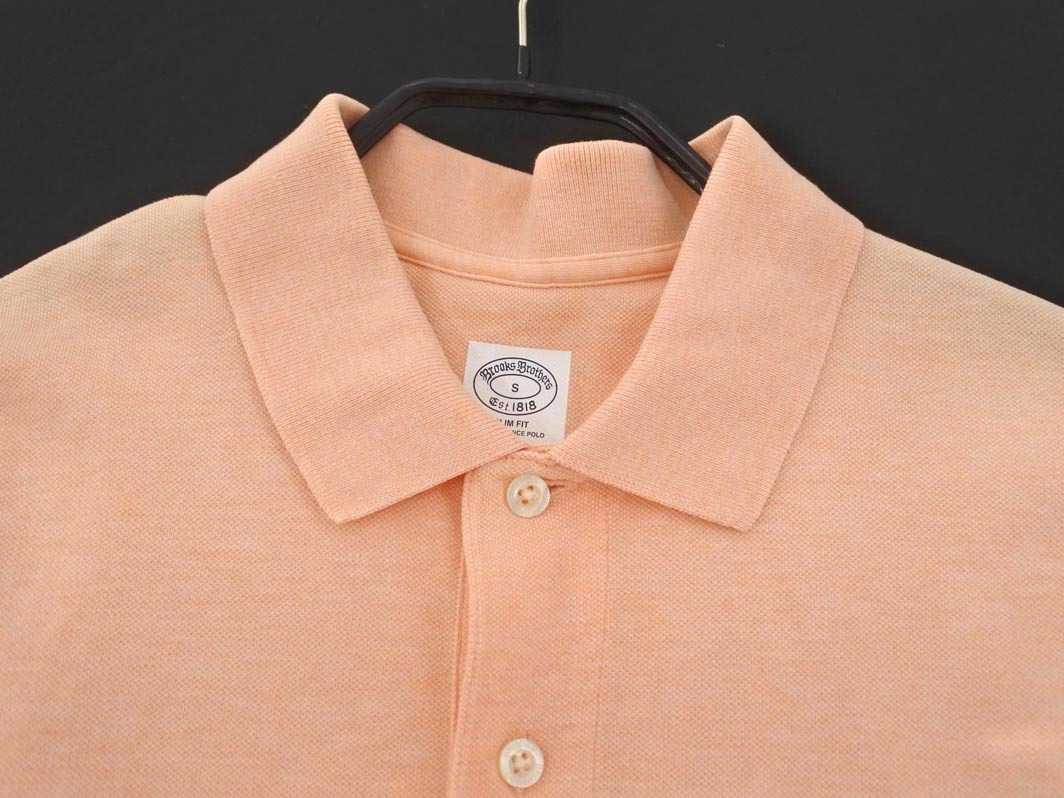ネコポスOK BROOKS BROTHERS ブルックスブラザーズ ポロシャツ sizeS/サーモンピンク ■◆ ☆ ffc3 メンズ