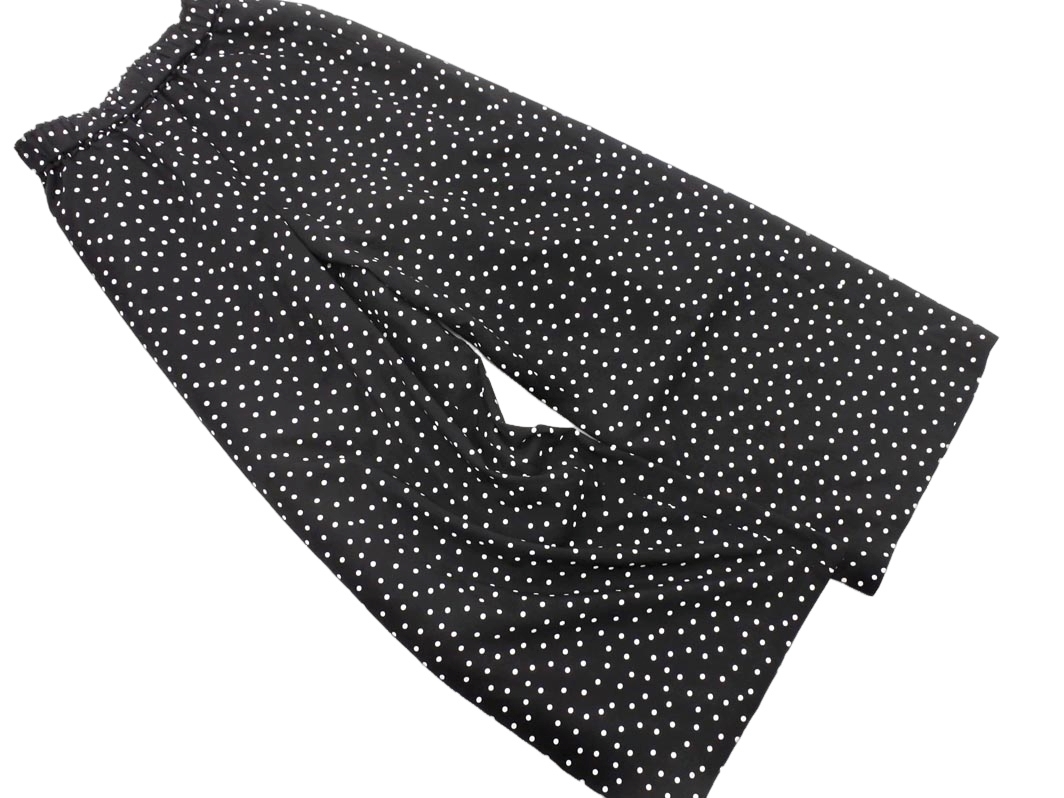 SHIPS シップス any ドット ワイド パンツ 黒 ■■ ☆ ffc3 レディース