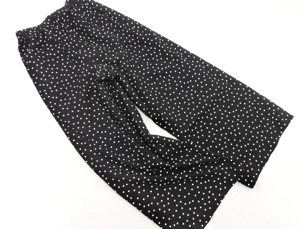 SHIPS シップス any ドット ワイド パンツ 黒 ■■ ☆ ffc3 レディース