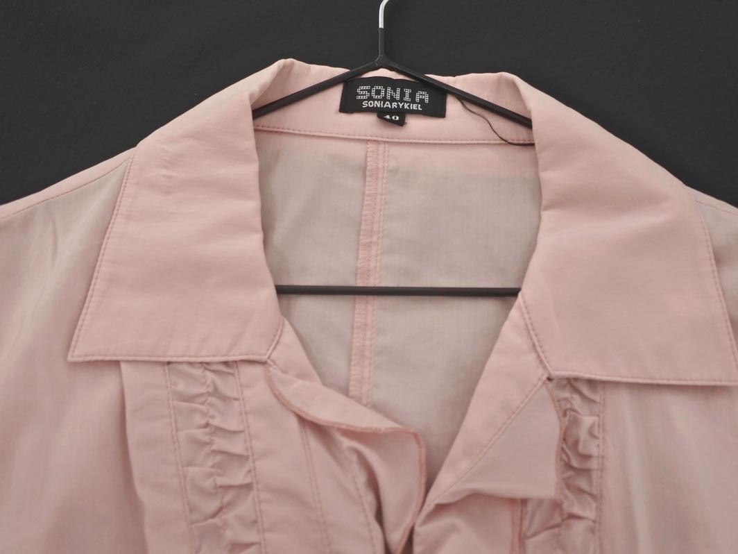 ネコポスOK SONIA RYKIEL ソニアリキエル フリル ブラウス シャツ size40/ピンク ■◇ ☆ ffc3 レディース