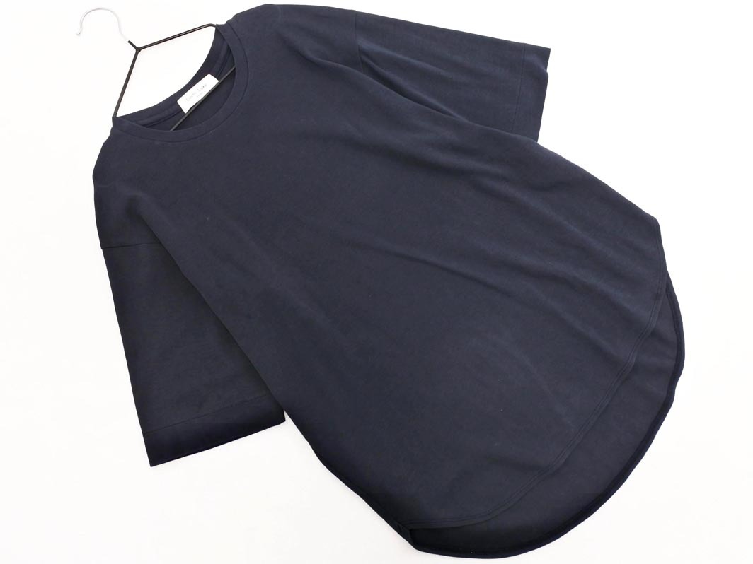 ネコポスOK Demi-Luxe BEAMS デミルクスビームス ラウンドスリット カットソー 紺 ■◆ ☆ ffc4 レディース