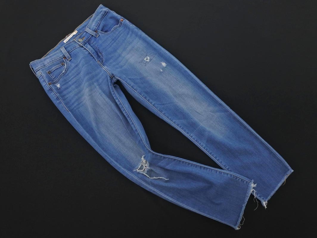 LEVI’S リーバイス ダメージ加工 カットオフ デニムパンツ size25/青 ■■ ☆ ffc4 レディース