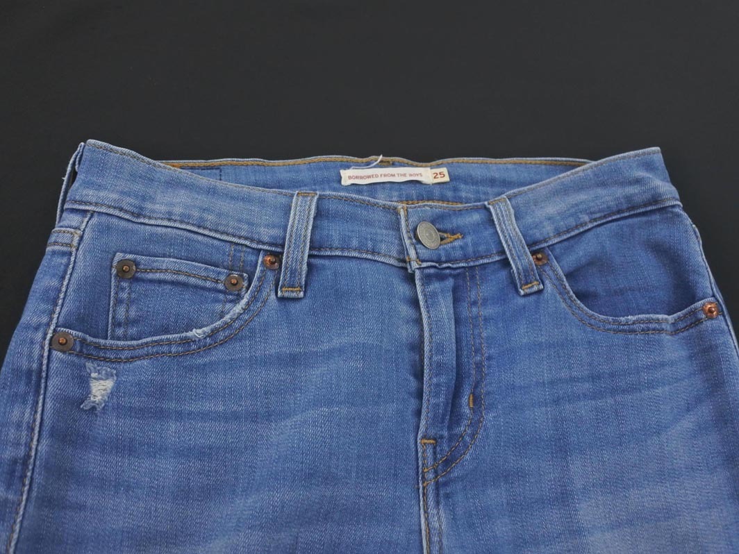 LEVI’S リーバイス ダメージ加工 カットオフ デニムパンツ size25/青 ■■ ☆ ffc4 レディース