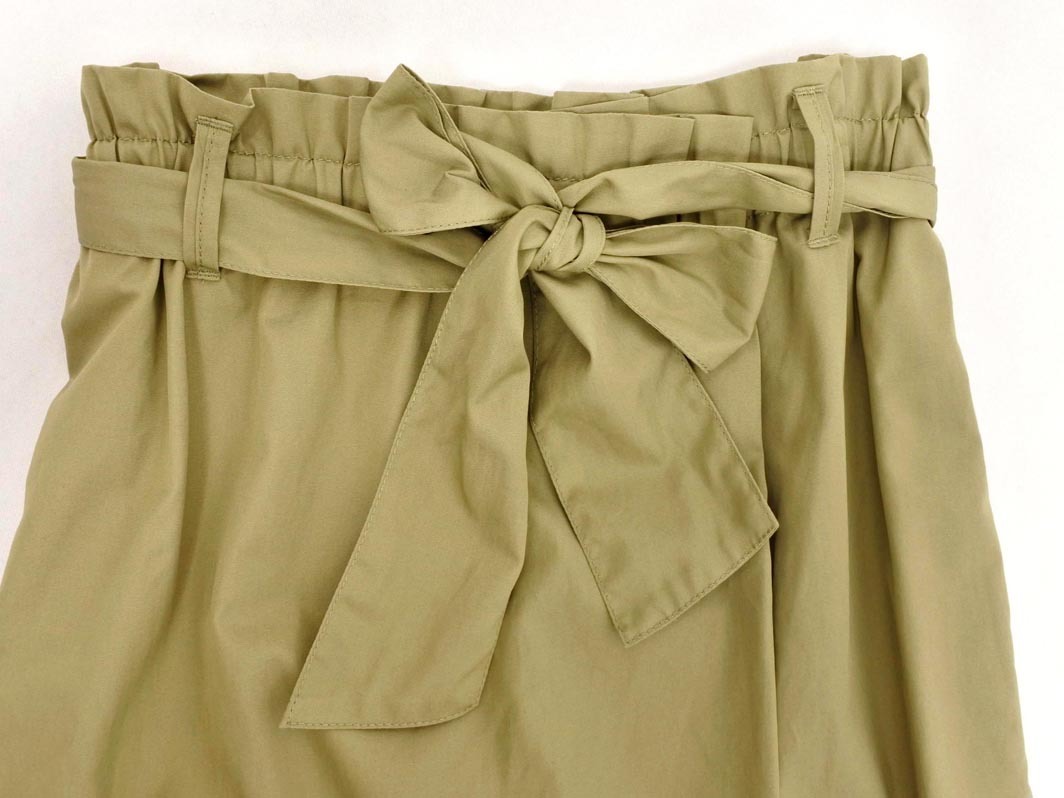 MACPHEE マカフィー トゥモローランド リボンベルト付き Aライン 台形 スカート size36/ベージュ ■■ ☆ ffc4 レディース_画像3