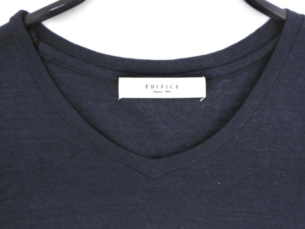 EDIFICE エディフィス ポケット Tシャツ sizeS/紺ｘ白ｘカーキ ■◆ ☆ ffc4 メンズ