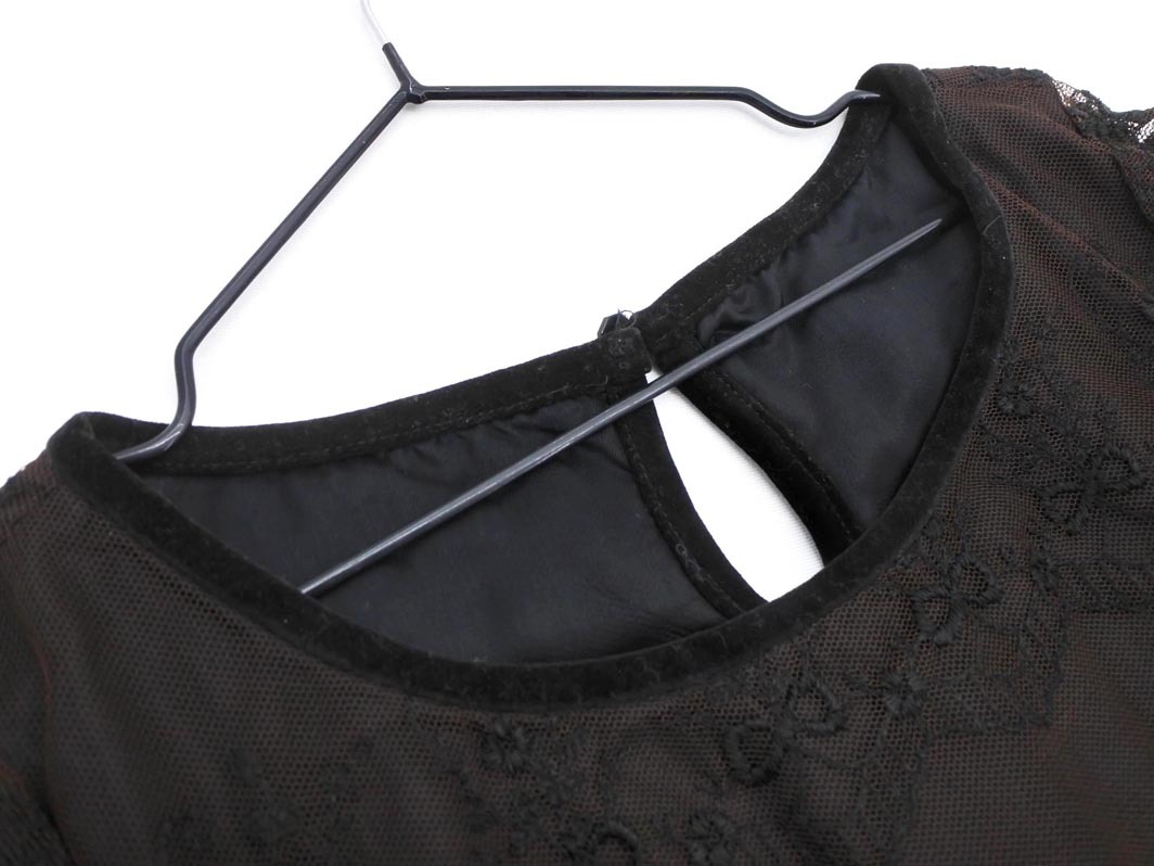 ネコポスOK CYNTHIA ROWLEY シンシアローリー チュール レース ワンピース 茶 ■◆ ☆ ffc4 レディース