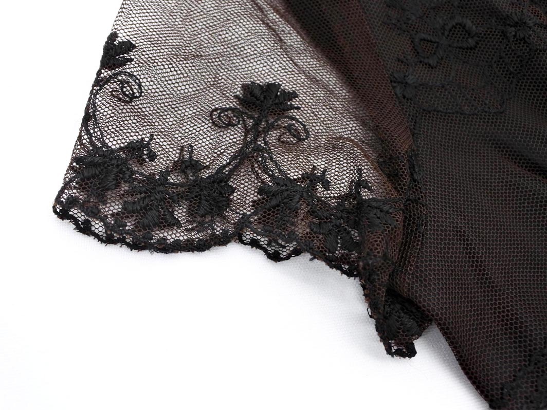 ネコポスOK CYNTHIA ROWLEY シンシアローリー チュール レース ワンピース 茶 ■◆ ☆ ffc4 レディース