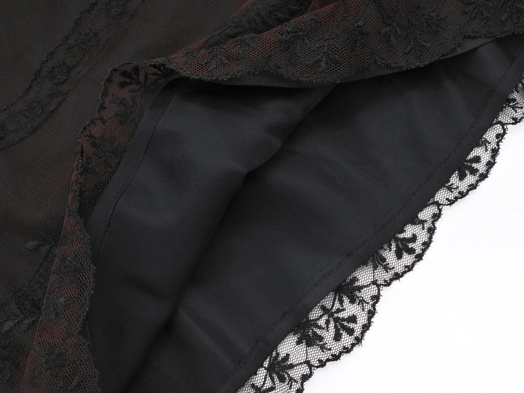ネコポスOK CYNTHIA ROWLEY シンシアローリー チュール レース ワンピース 茶 ■◆ ☆ ffc4 レディース