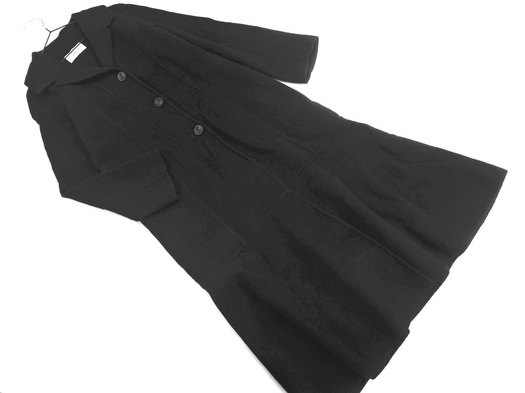 FRAY I.D フレイアイディー ウール混 ペプラム コート size1/黒 ◇■ ☆ ffc4 レディース