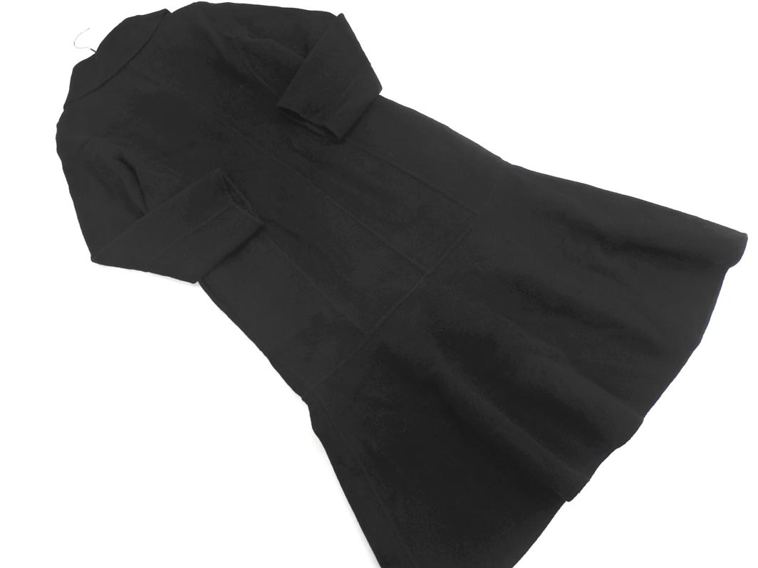 FRAY I.D フレイアイディー ウール混 ペプラム コート size1/黒 ◇■ ☆ ffc4 レディース