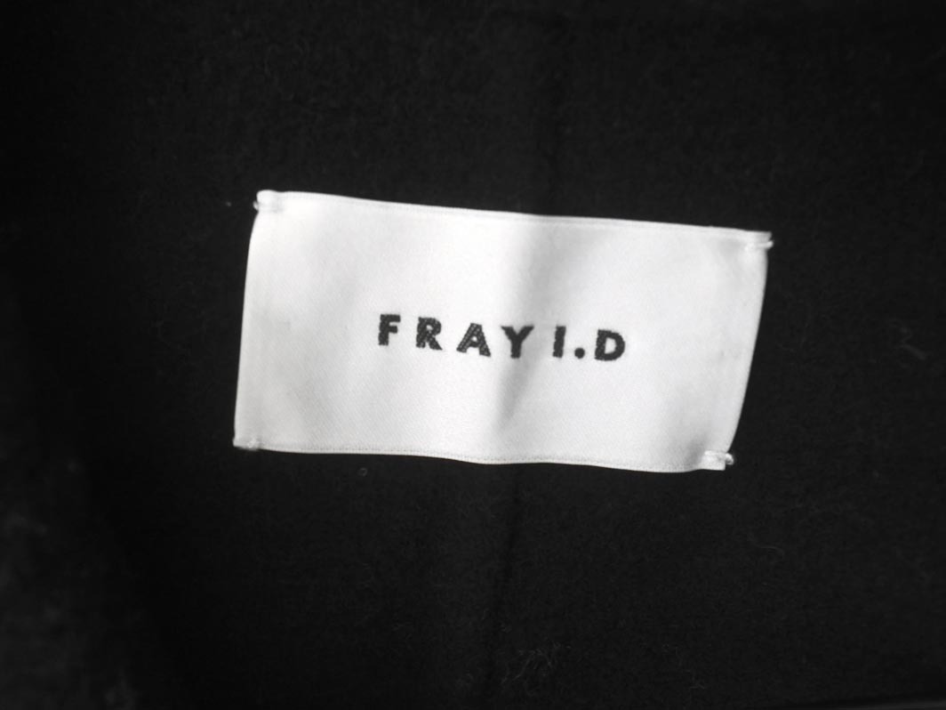 FRAY I.D フレイアイディー ウール混 ペプラム コート size1/黒 ◇■ ☆ ffc4 レディース
