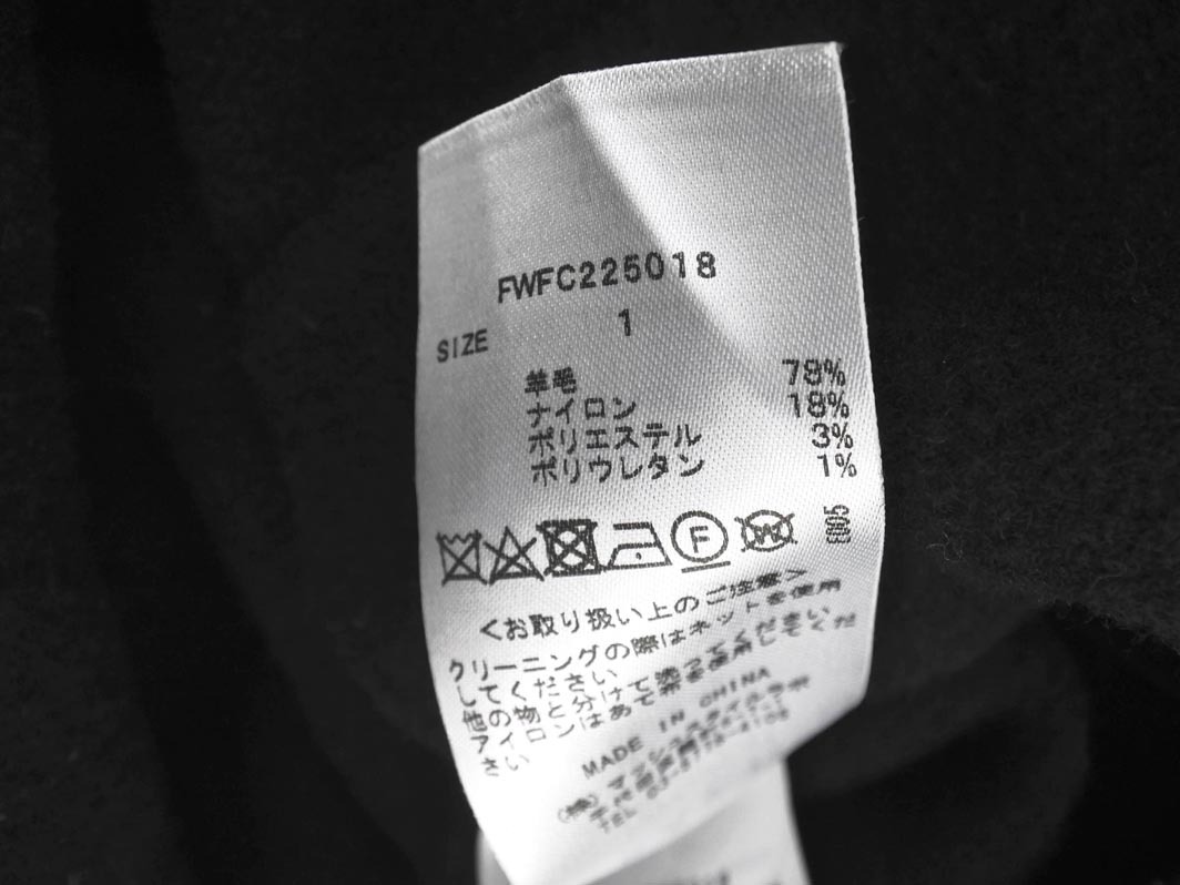 FRAY I.D フレイアイディー ウール混 ペプラム コート size1/黒 ◇■ ☆ ffc4 レディース