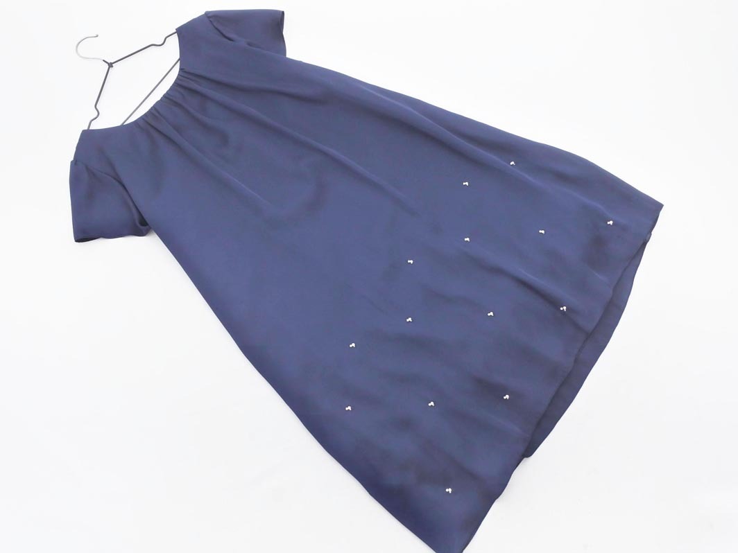 any SiS エニィスィス ビジューデザイン フレア 結婚式二次会 ドレス ワンピース size2/濃紺 ■■ ☆ ffc7 レディースの画像5