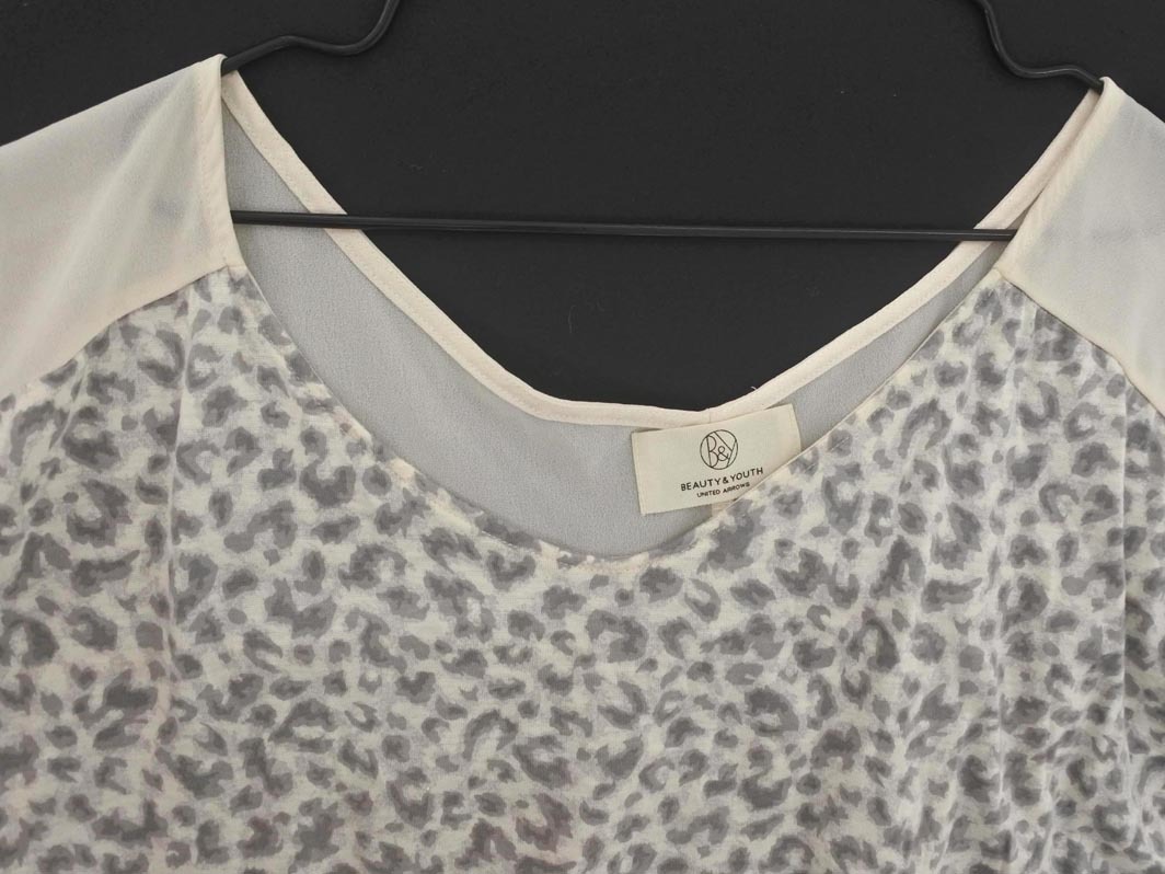 ネコポスOK BEAUTY & YOUTH ビューティ&ユース ユナイテッドアローズ シアー ブラウス シャツ オフホワイト ■◆ ☆ ffd0 レディース_画像4