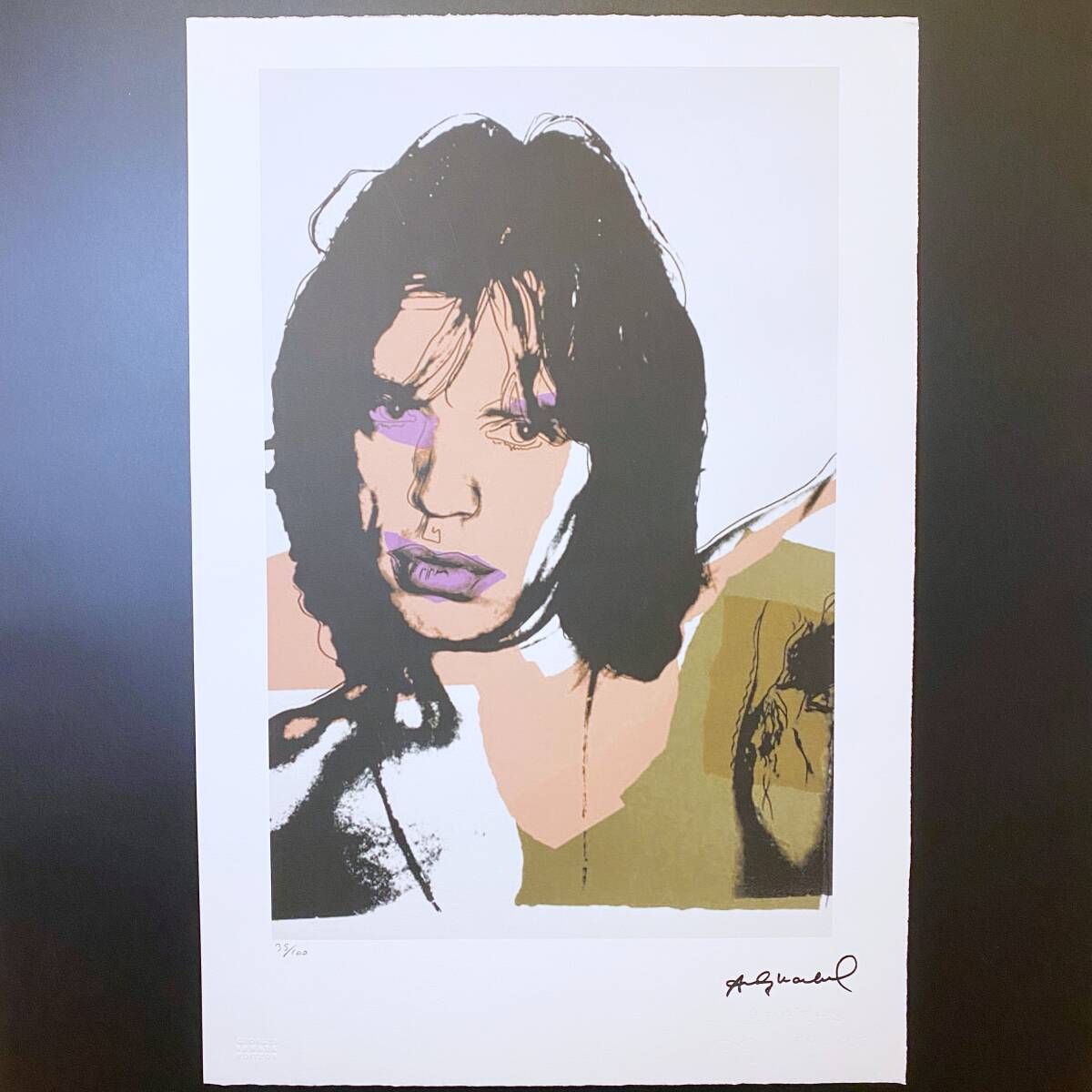 【模写】【限定100部・証明書付】Andy Warhol「Sam(グリーン)」 模写】超レア!! 世界限定100枚 アンディ・ウォーホル Andy