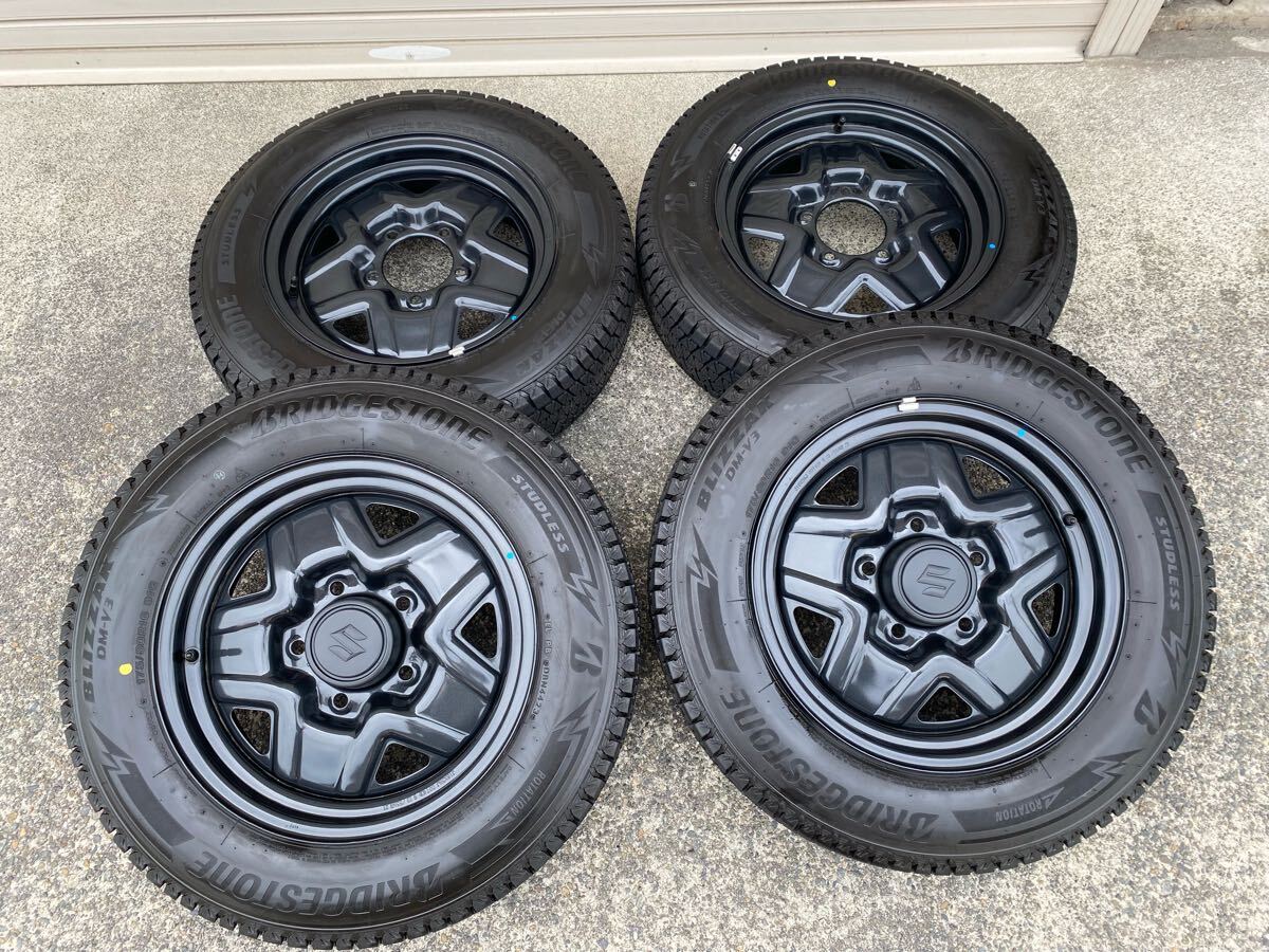  пробег небольшой! 175/80R16 JB64 новая модель Jimny зимний железные колеса Jimny зимние шины BS Bridgestone стальное колесо шина 4шт.@ оригинальный металлический 