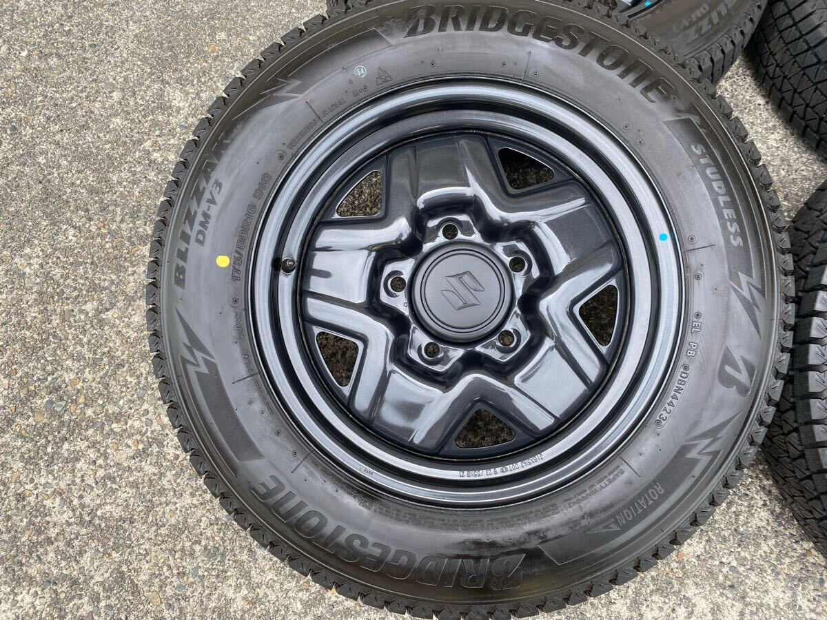  пробег небольшой! 175/80R16 JB64 новая модель Jimny зимний железные колеса Jimny зимние шины BS Bridgestone стальное колесо шина 4шт.@ оригинальный металлический 