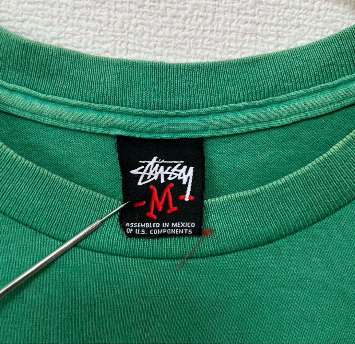 Stussy ステューシー グリーン 緑 Tシャツ Mサイズ グラフィック 古著 半袖Tシャツ