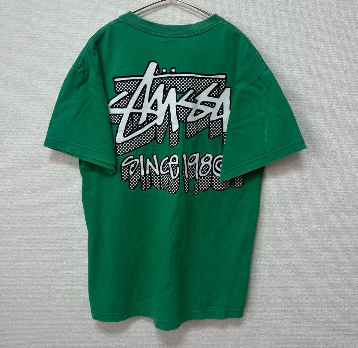Stussy ステューシー グリーン 緑 Tシャツ Mサイズ グラフィック 古著 半袖Tシャツ