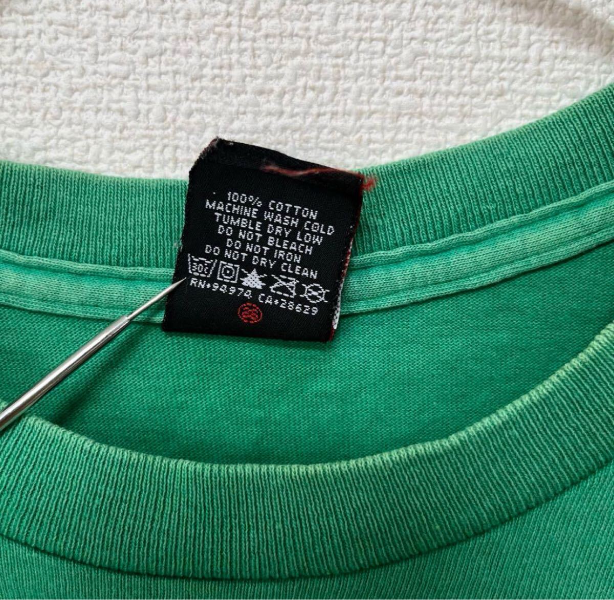 Stussy ステューシー グリーン 緑 Tシャツ Mサイズ グラフィック 古著 半袖Tシャツ
