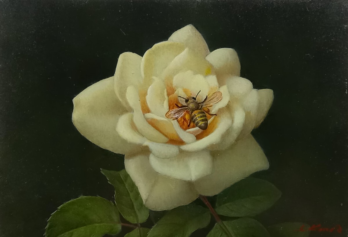 口豪奢 奇跡のリアリズム 花を描き秀逸 近藤俊一 油彩【真作保証】2025 絵画