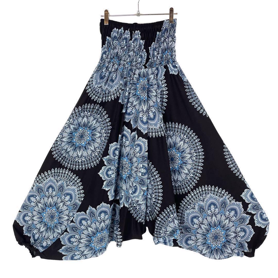 【新品】　サルエルパンツ タイパンツ　アラジンパンツ　男女兼用 　ヨガ ダンス 　お部屋着　2way　レーヨン　4070 Y279　ブラック