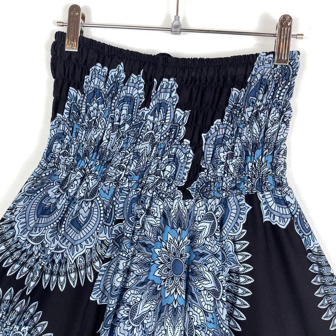【新品】　サルエルパンツ タイパンツ　アラジンパンツ　男女兼用 　ヨガ ダンス 　お部屋着　2way　レーヨン　4070 Y279　ブラック