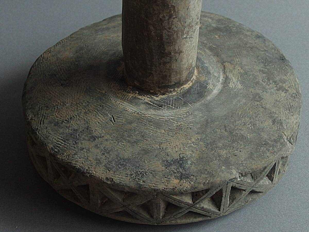 アンティーク 中国 秦時代かな 絵柄あり ◎野遊7 異星感漂う古代中国秦時代の灰陶高脚香炉 BC3世紀 秦