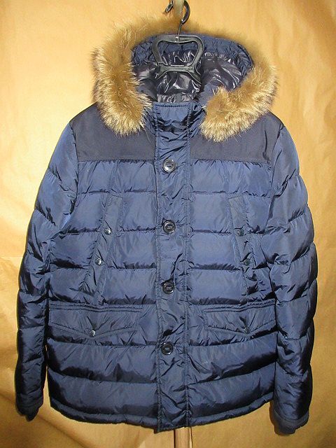 モンクレール　 MONCLER CHARENTE 　コヨーテ　ファー　フード　ダウン　コート　ジャケット　4　ネイビー　國(guó)內(nèi)正規(guī)品