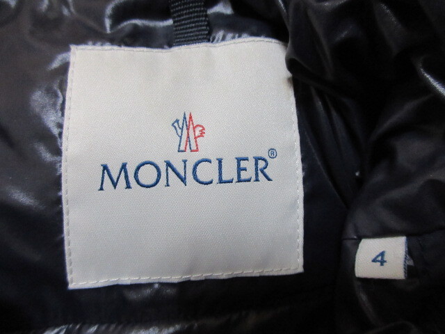 モンクレール　 MONCLER CHARENTE 　コヨーテ　ファー　フード　ダウン　コート　ジャケット　4　ネイビー　國(guó)內(nèi)正規(guī)品