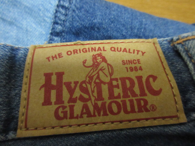 ヒステリックグラマー　 HYSTERIC GLAMOUR VIXEN GIRL刺繍 スクラッチデニムスカート　フレア　デニム　スカート　S