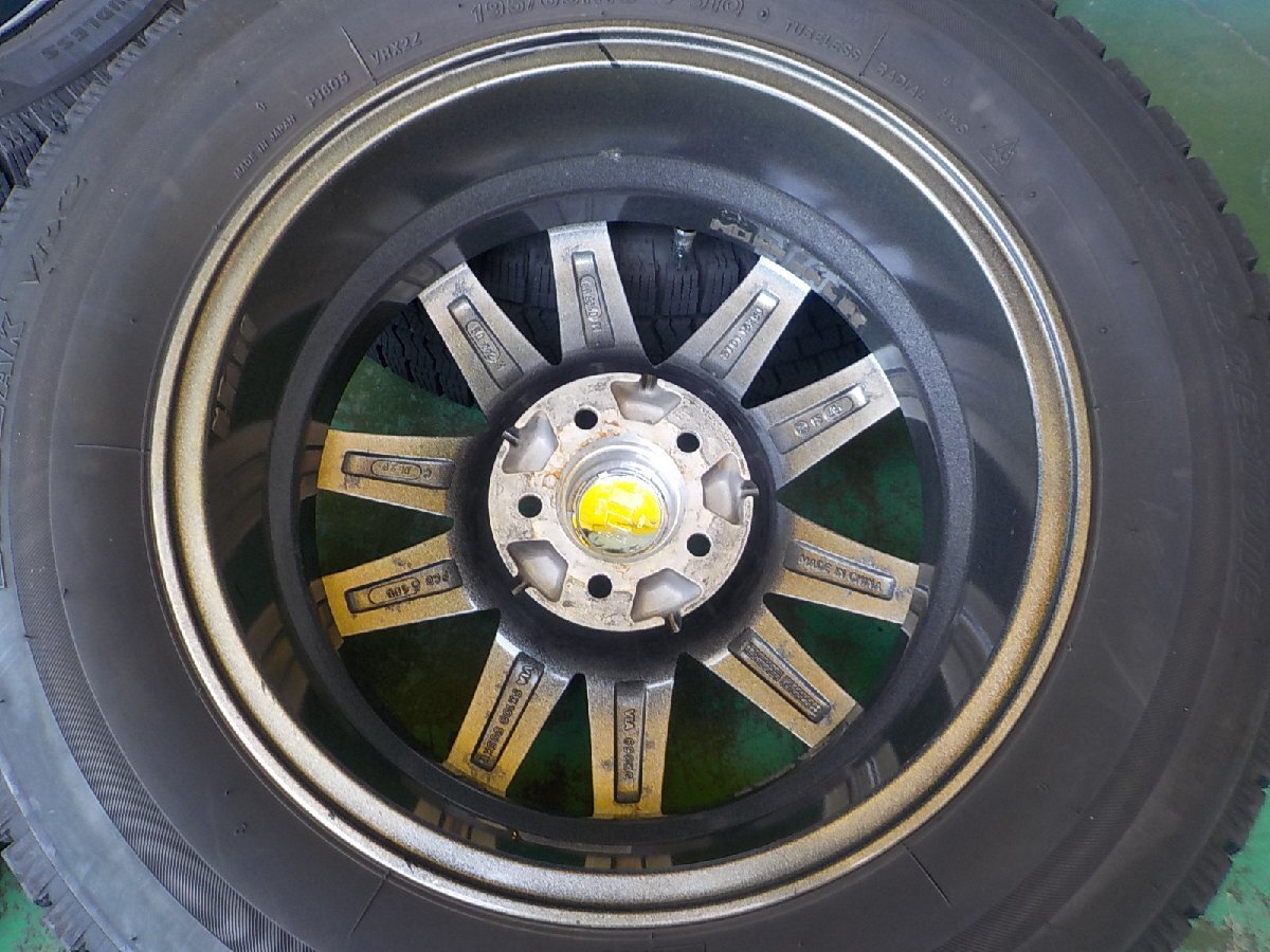 D15033 ＳＥＩＮ プリウス ウィッシュ プレミオ カローラツーリング 等 ブリザック ＶＲＸ２ 195/65R15 付き ６Ｊ +４５ PCD100
