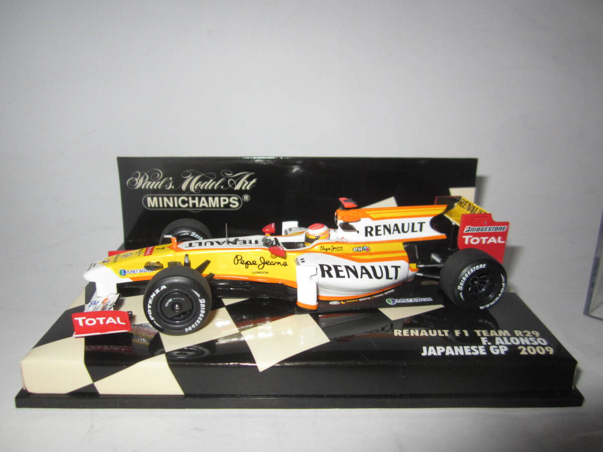 即決 PMA ミニチャンプス 1/43 ルノー R29 日本GP №7 フェルナンド?アロンソ メインスポンサー「ルノー」仕様　アンテナ追加