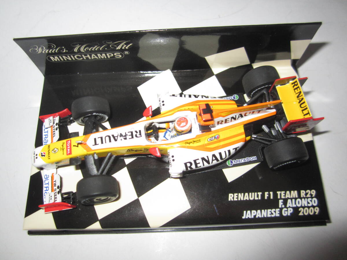 即決 PMA ミニチャンプス 1/43 ルノー R29 日本GP №7 フェルナンド?アロンソ メインスポンサー「ルノー」仕様　アンテナ追加